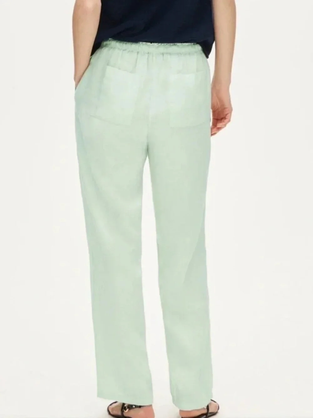 NWT J. Crew Soleil Pant in Linen, Mint Green, Size Small